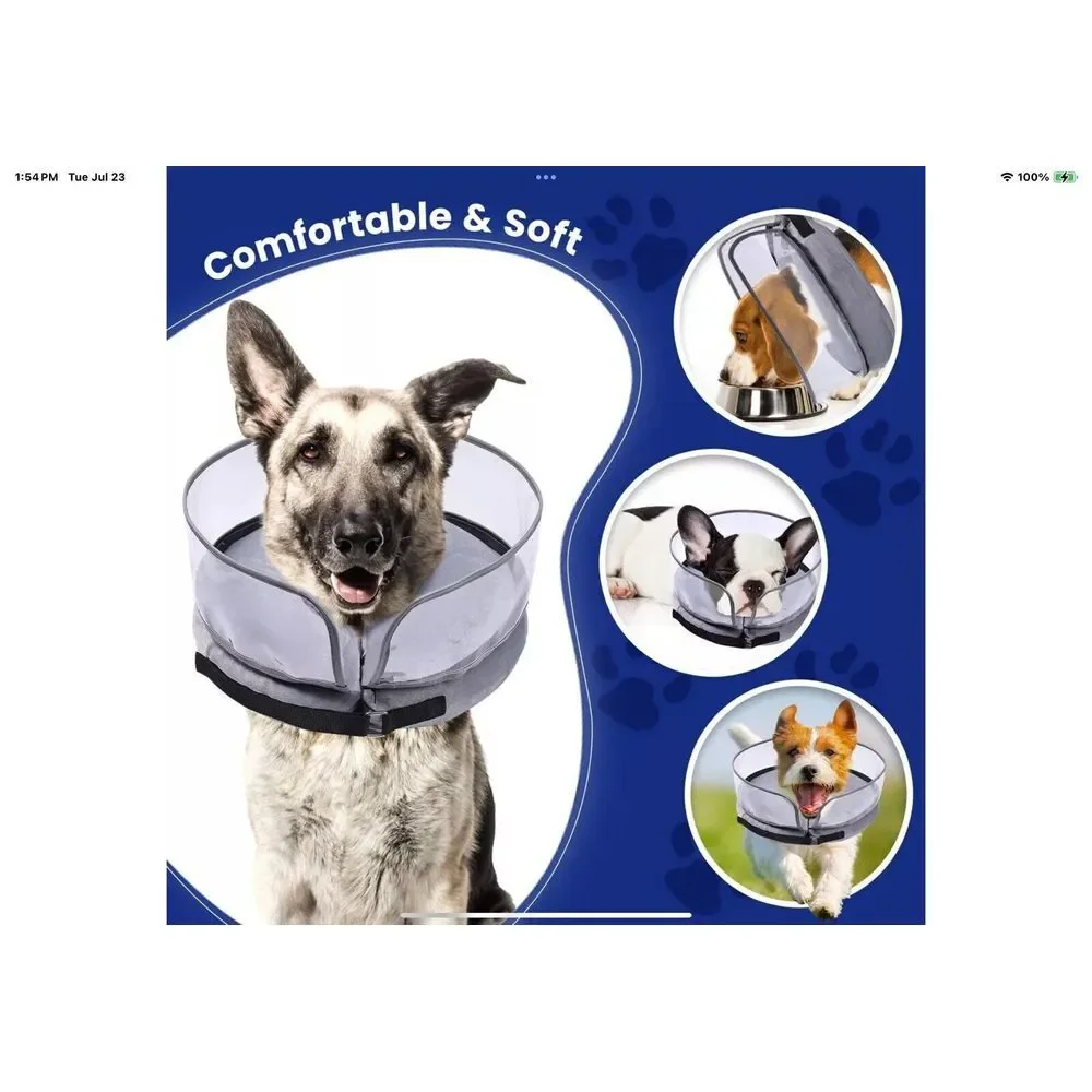 BARKLESS Dog Cone Collar, Inflatable Dog Cone After Surgery for Large XL